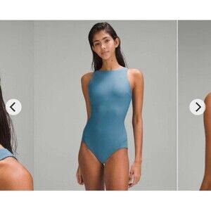 Lululemon Athletica Blue One Piece Swimwear High Neck